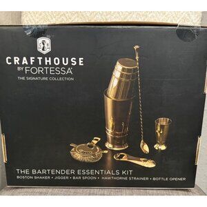 Crafthouse Signature Collection Stainless Steel Gold Bartender Essentials Kit